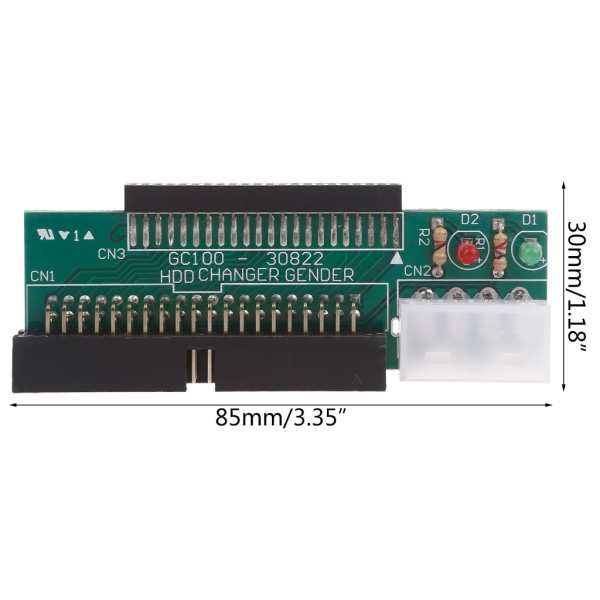 3,5 IDE hane till 2,5 IDE hona 44 stift till 40 stift SATA Converter Adapter Card för bärbar stationär PC