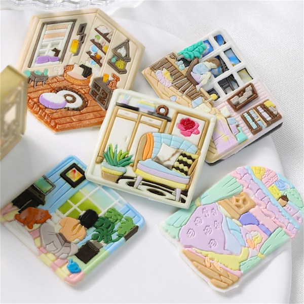 Förseglande vaxstämpelhuvud för sigill Kuvert Bröllopsinbjudan DIY Scrapbooking, husmönster vaxsigillstämpelhuvud D