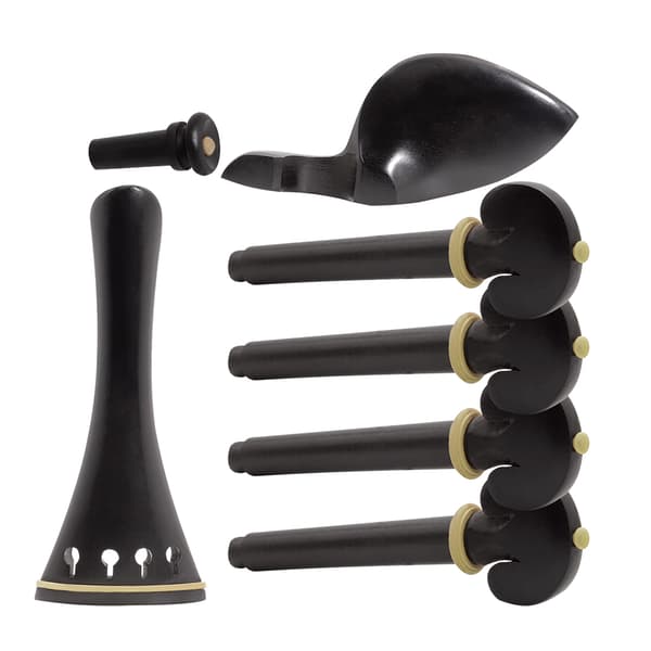 4 st/pack Trä 4/4 set Violinbeslag av hakstöd, dragsnörebräda, svansspik, 4 stämstift