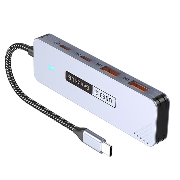 USB C Aluminium 10Gbps Dataöverföring 2x Typ C+2x USB Multifunktionell Adapter