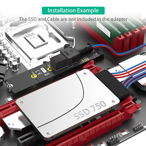 M.2 M Key til SFF8643 Udvidelseskort Harddisk Adapterkort til PC