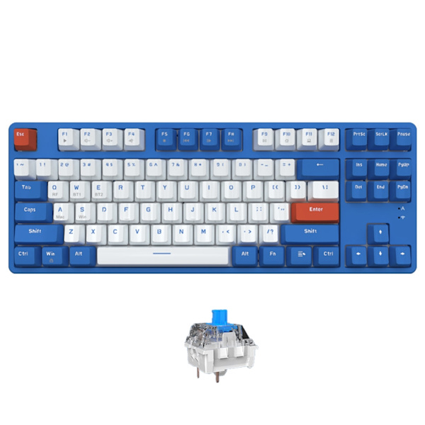 Trådløst 2.4Ghz Mekanisk Gaming Tastatur Dual-Mode Bluetooth-kompatibelt 87 Taster Hot Swap Gamer Tastatur for PC