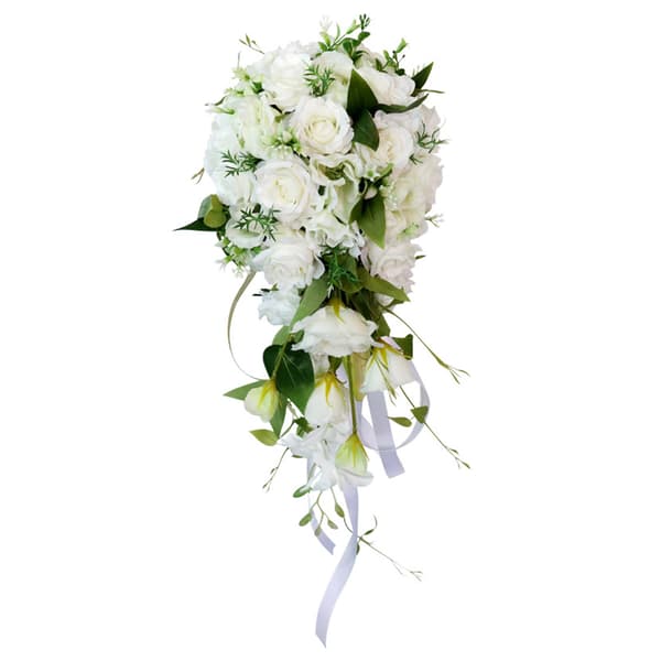 Rose bröllop brudbukett romantiska vattenfall håller blomma bruden brud brud