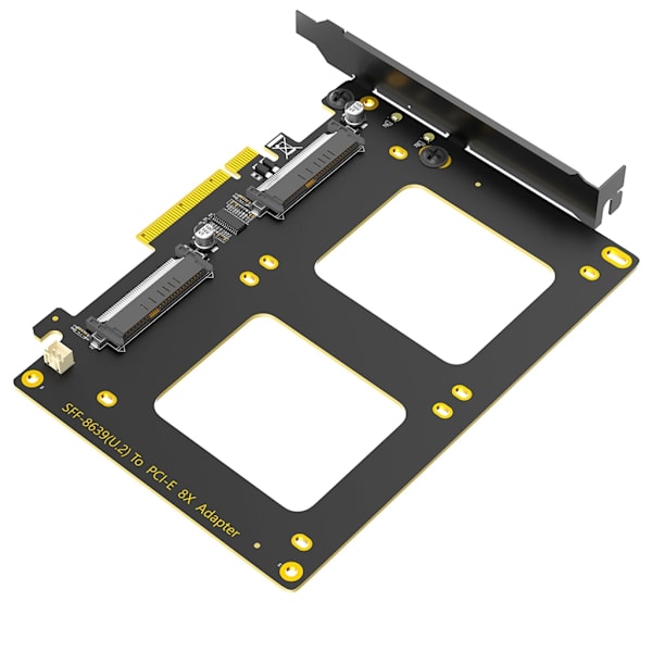 PCIe 8X Interfacekort til 2 SFF 8639 SSD Højkapacitetslager