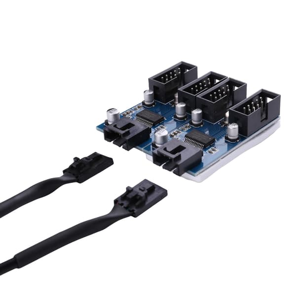 9-pin USB-header splitter 1 til 2/4 hun-forlængerkabelkort til bundkort