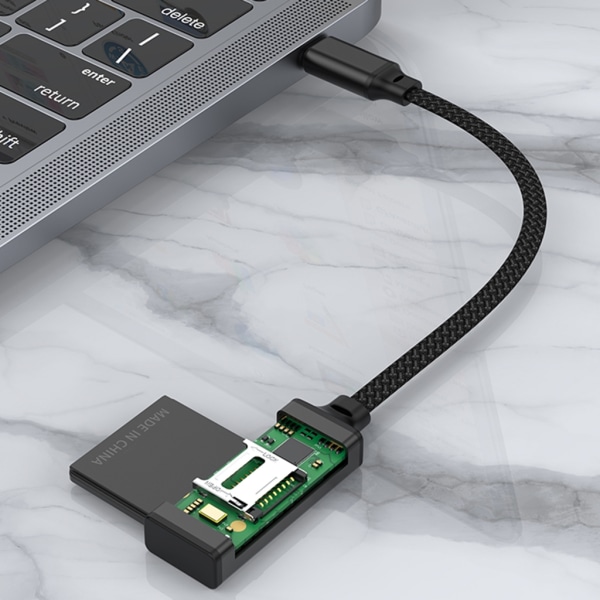 USB Typ C Micro USB -kortläsare Till SDTF-anslutning Minne Kamera Fotoöverföring Adapter För Telefon Stationära datorer Bärbar dator Blue
