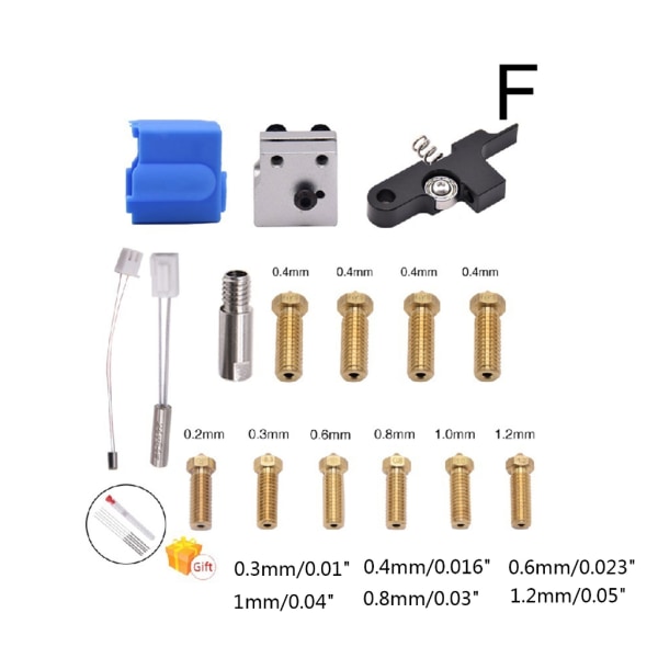 3D-extruderdel för Sidewinder X1& Genius Silikonmunstyckessats Värmeblock Halsvärmerör Termistor Extruder Tomgångsarm null - B suite