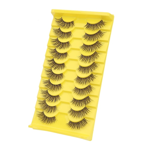 10 Par Halva Ögonfransar med Transparent Band, Tunn Ögonfrans Natural Look 3D Ögonfransar Korta Cat-Eye Fransar Lösögonfransar