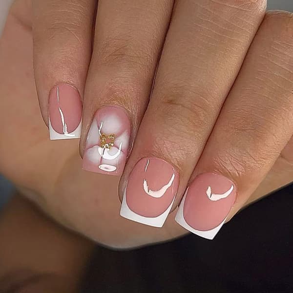 Ombres mousserende press-on negle delikat blomsterkunst plastik manicure tilbehør