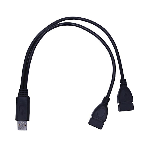 USB 2.0 Typ A 1 hane till 2 hona Y-Splitter Data Sync Laddningsförlängningskabel