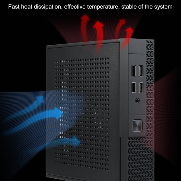 TX07 Mini ITX PC-fodral Tower HTPC Litet Chassi Speldatorfodral Server
