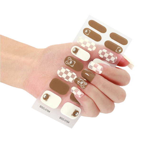16 st Nail Art Helomslagsdekaler Nail art Wrap Heltäckande Cover Nagelremsa för kvinnor Tjej DIY Design Manikyr BSG164