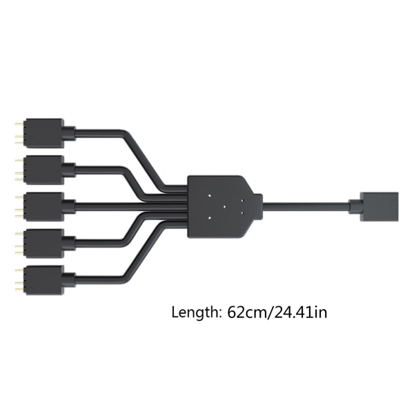 ARGB 1 till 5 3PIN 5V flexibel fläkt RGB-adapterkabel Dator för case M
