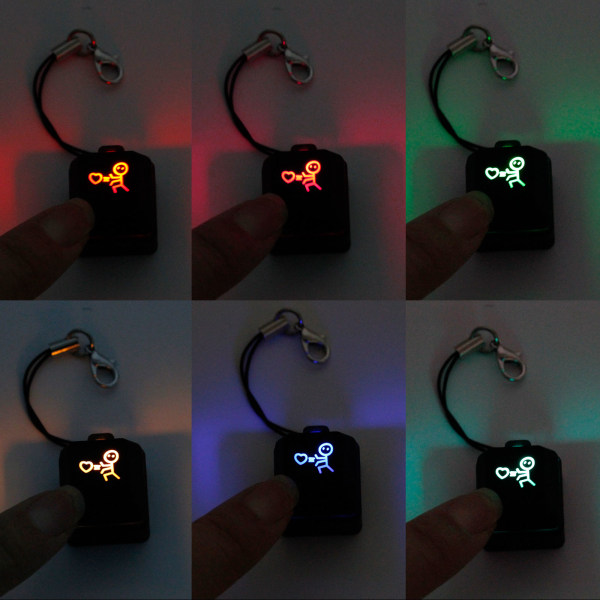 1 ST RGB LED Mekanisk tangentbordsbrytare Nyckelring Light Up Bakgrundsbelyst Switchar Tester