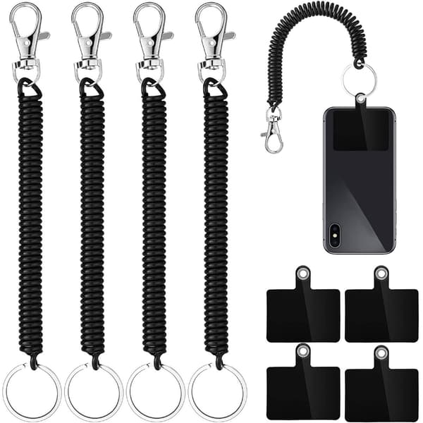 Udtrækkelig lanyard-holder til de fleste mobiltelefoner, universel elastisk rem