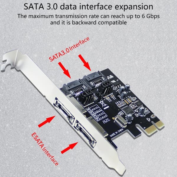 Høyytelses ASM1061 PCIe til SATA3.0 eSATA-adapterkort for systemer