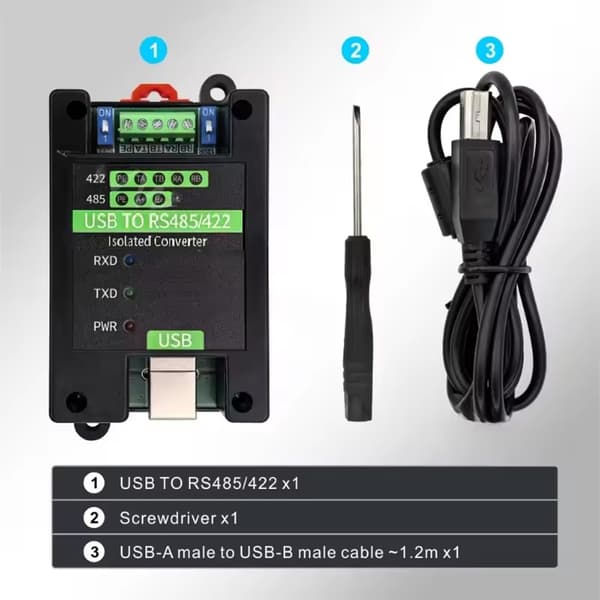 Plugs & Play USB til RS485-adaptere Industriell isolasjon Ingen driver nødvendig