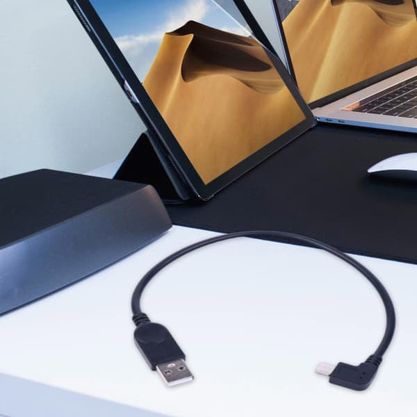 Bærbart USB til Højre Vinkel Mini USB Opladerkabel for Nem Enhedstilslutning