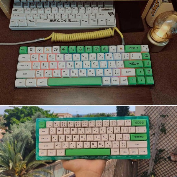 137 för Key Avocado Keycaps XDA Profile Dye-Sub Personliga PBT Keycaps för Mekaniskt tangentbord GK61 64 84 96 Layout US