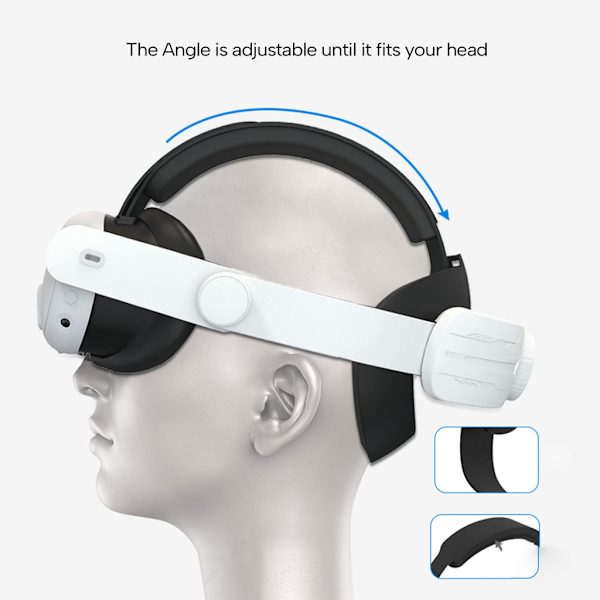 Justerbart huvudband för Quest3 Bekvämt VirtualReality-glasögon Huvudband Ergonomisk design för spelupplevelse Pure white