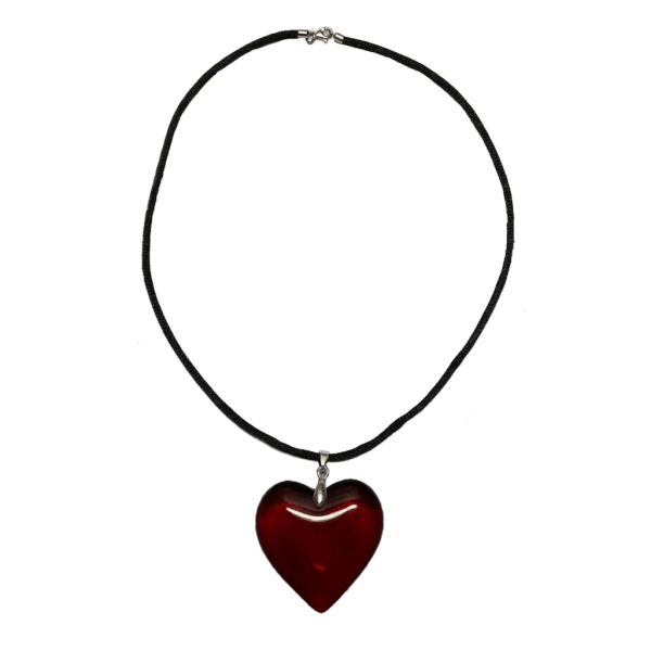 Mode Punk Halsband Stora Färgglada Love-Heart hänge Halsband för kvinnor Hip-Hop Rep Kedja Party Smycken Ornament Pink