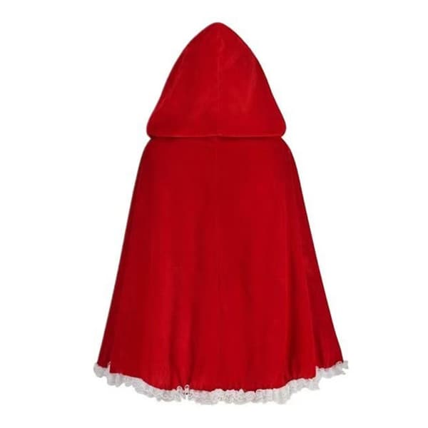 Elegant spetsprydd sammetssjal Vinterkappa Festkläder RED Length 60