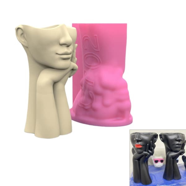 Kvinder Gips Silikoneform DIY Sukkulent Betonkrukker Gips Cement
