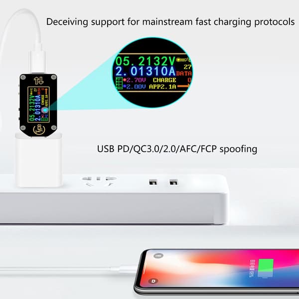 USB C Tester 3.5-24V 4A Spændingstester Multimeter LCD Display Amperemeter Værktøj