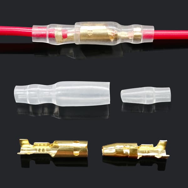 200 stk. 4 mm messing han- og hun-kugleterminaler ledningsforbindelsesblok til m/kappe
