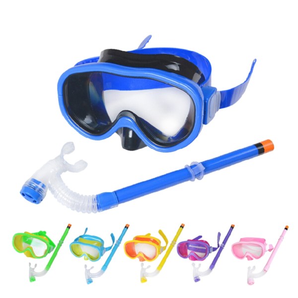 Barn Snorkel Set Scubas Snorkelmasker Simglasögon Glasögon med torra snorklar Rörutrustning Dykutrustningssatser Yellow