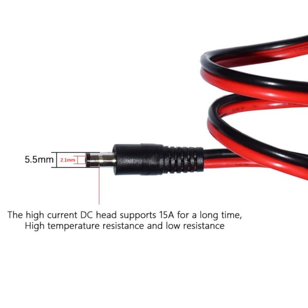 14AWG 60cm SAE 2Pin til DC5.5mm Strømforlængerledning til Bærbare Strømkilder og Oplader