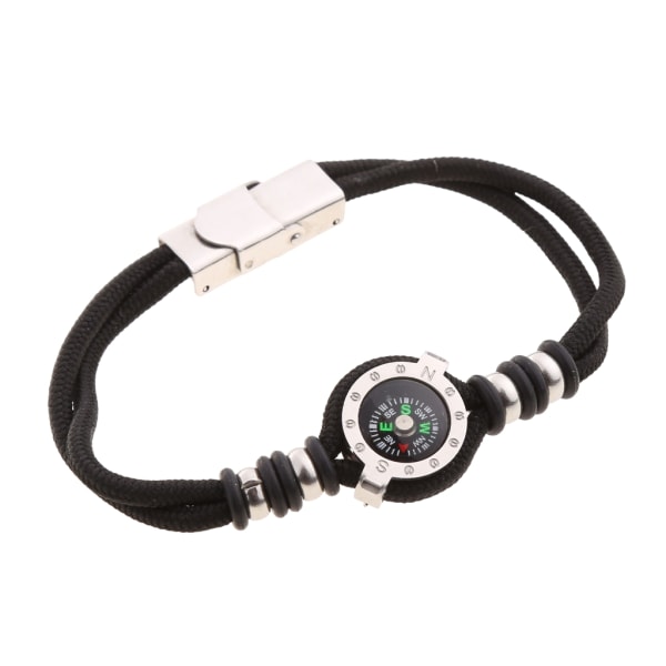 Handgjorda Paracord Armband Emergency Compass Armband Kabbalah Armband Smycken Charm Present för friluftsentusiast vandring Black