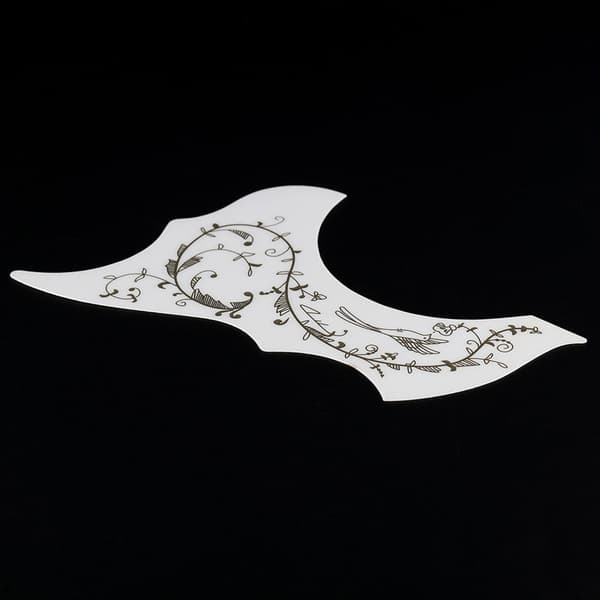 Instrument Skyddsfilm Vit Blommig Slitstark PVC Självhäftande Gitarrskydd
