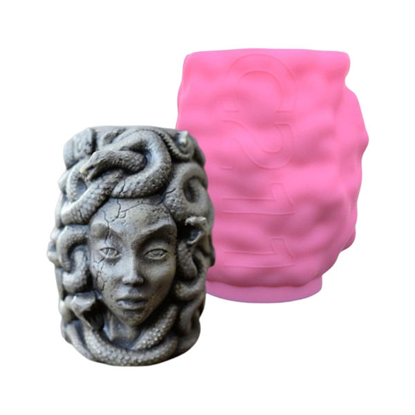 3D Ormflicka Silikon Blomkruka Form Betong Suckulent Planter Hartsform Pennhållare Epoxigjutform DIY Verktyg