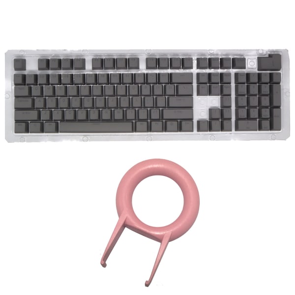 PBT Keycap OEM Höjd 104 nycklar Enfärgade Bakgrundsbelysning Keycaps Lämpliga för mekanisk tangentbordsinstallation (MX Switch) Grey