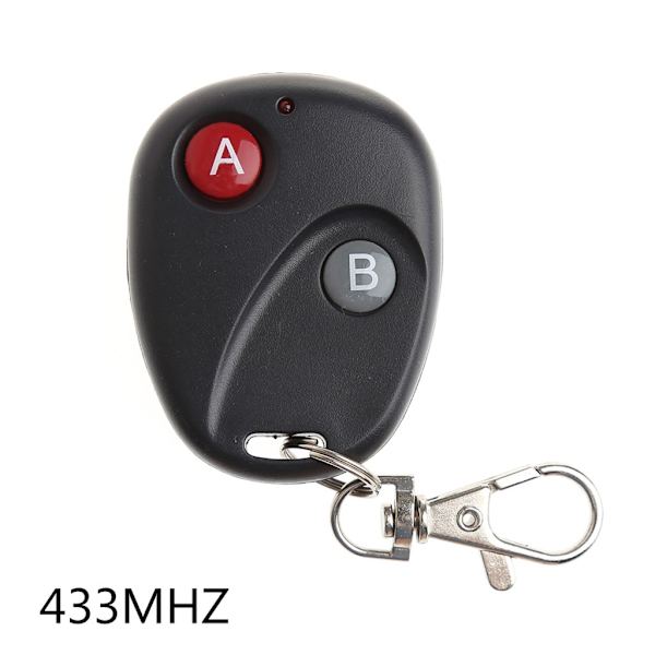 A&B til Nøgle til DC 12V 433Mhz Trådløs Sort Fjernbetjening Lys Momentær Kontakt Sender Praktisk til Garageport