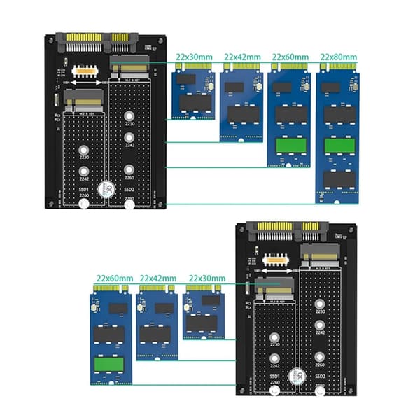M.2 NGFF SATA3.0 SSD'er til SATA3.0 Adapter Konverter Kort Adapterkort til 2230