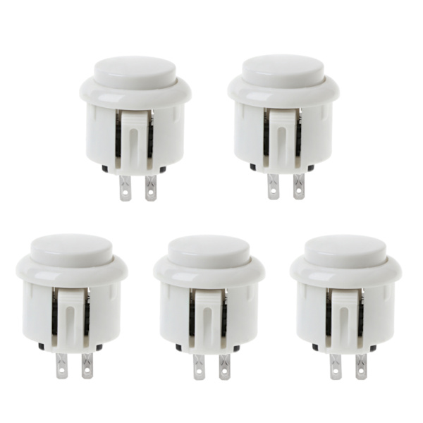 Inbyggd Liten Mikrobrytare 24mm Fabrikspris Arkadknapp Rund Tryckknapp för Jamma Mame, Set om 5