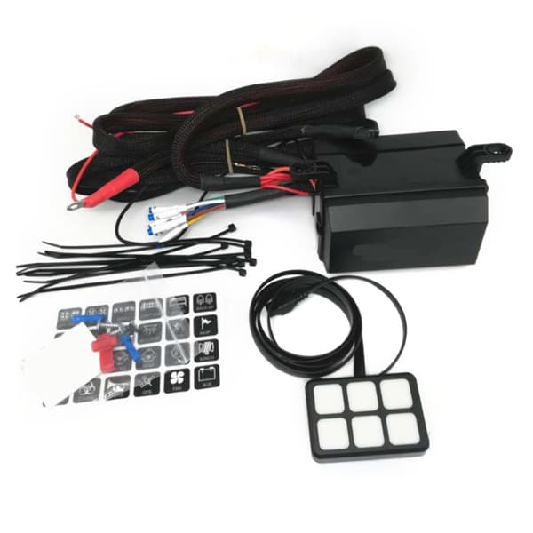 Bil 6-vejs Kontaktpanel 12V/24V Universal med Automatisk Dæmpbar On-Off Toggle
