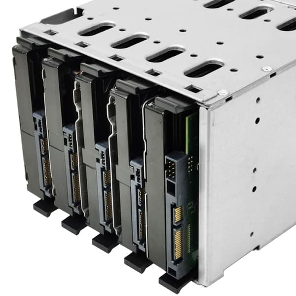 Harddiskbur i rustfritt stål for datamaskin SATA HDD 5,25\" til 5X 3,5\" rack