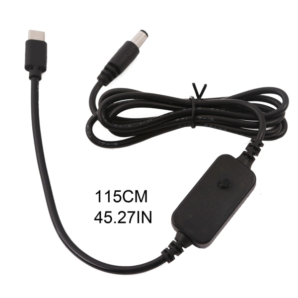 Typ C USB C till 2,5x0,7mm,3,5x1,35mm,4,0x1,7mm,5,5x2,1mm 5V 9V 12V 15V 20V Justera spänningar Power för routrar LED