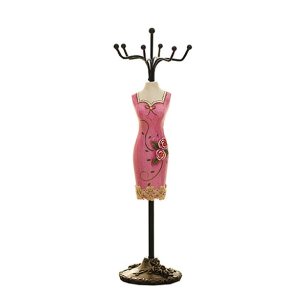 Halsbandshängare för örhängen i harts, vintage Cheongsam-klänning, skyltdocka, smyckesornament, visningshållare, hantverksdekoration