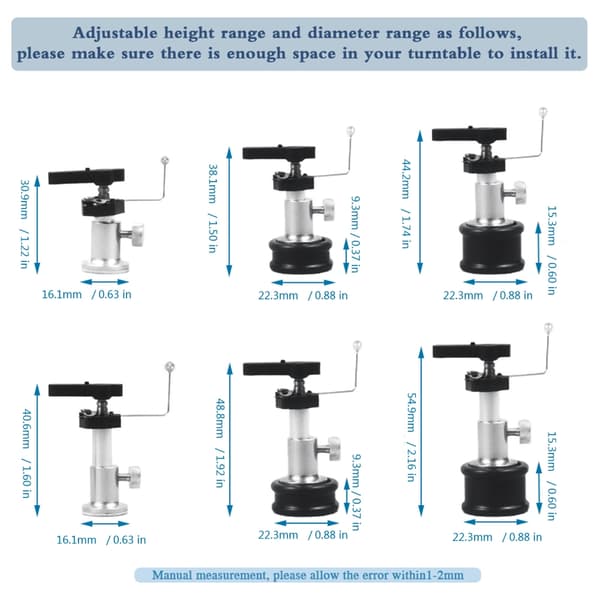 Professionell Automatisk Tonarmslyftare Justerbar Höjd & Basdiameter