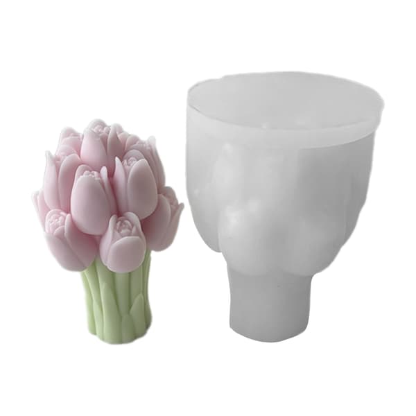 Tulipanbuketter Form Lysform Blomsterhåndværksforme til Håndlavede Lys