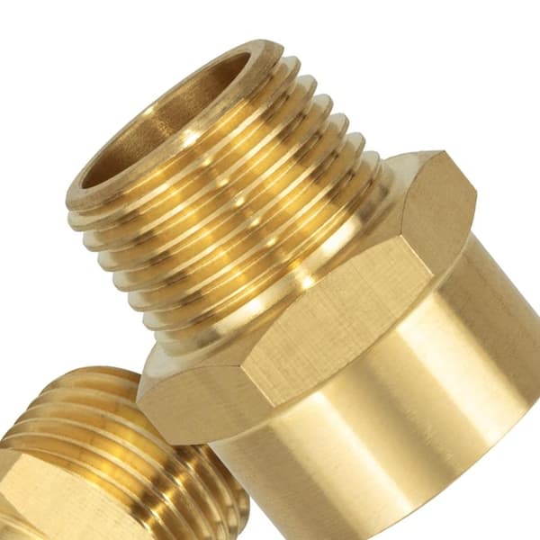 2 stk. Højtryks messingadapter G1/2 BSP hun til 1/2 tomme NPT han gevind