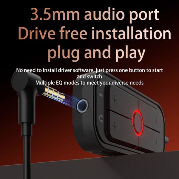USB Eksternt Lydkort med 3 Lydmoduser og Lyseffekter for Gaming