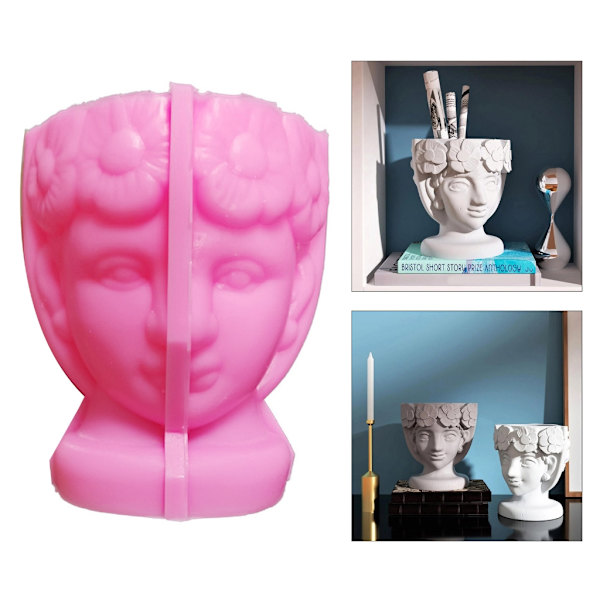 Människan för huvudet Betong Silikon Form Suckulent Blomkruka Lera Cement Molds DIY Hemmaträdgård Blomkrukor Form
