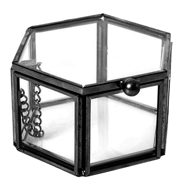 Kreativ Tom Geometrisk Glas Smyckeskrin Smycken Organisera Hållare Ringar Box Smycken Förvaring Bröllopspresent för kvinnor Gold