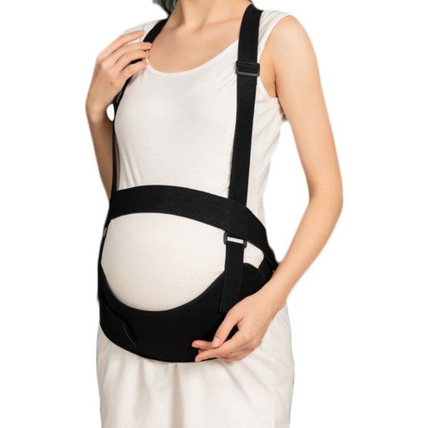 Magband för gravida kvinnor Gravidbälte Andas bukbindare Ryggstöd under alla stadier av graviditeten Black XL