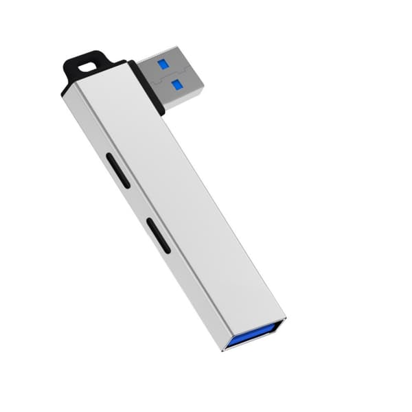 Kompakt USB3.0 Hub USB3.0 til 2 Type C + USB Udvidelsesdock til alle enheder Silver